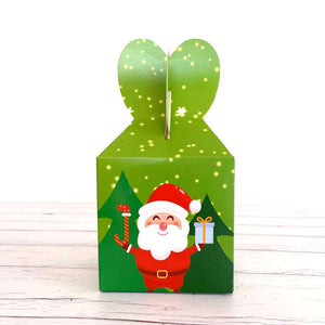 Green Santa We Wish You A Merry Christmas And A Happy New Year Gift Box 5 Pack - Green Holly Leaves