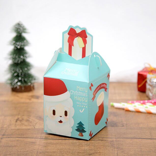 Light Blue Merry Christmas Santa Claus Candy Box 5 Pack