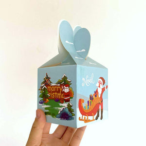Blue Merry Christmas Santa & Sleigh Gift Box 5 Pack