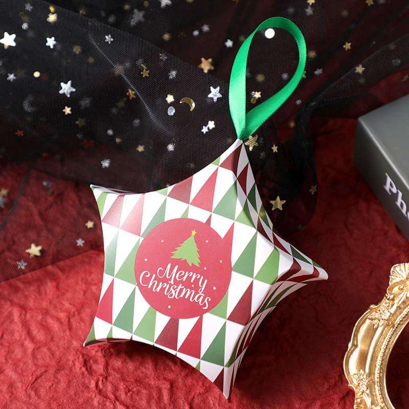 Merry Christmas Treat Box 5 Pack - Christmas Gift Packaging and Holiday Present Wrapping Ideas