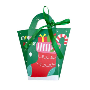Mini Christmas Candy Paper Tote Bags with Handle 5pk