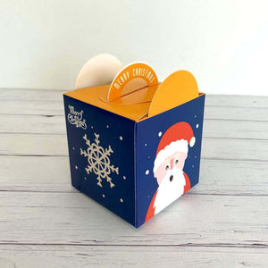 Navy Blue & Yellow Merry Christmas Santa Goodie Box 5 Pack