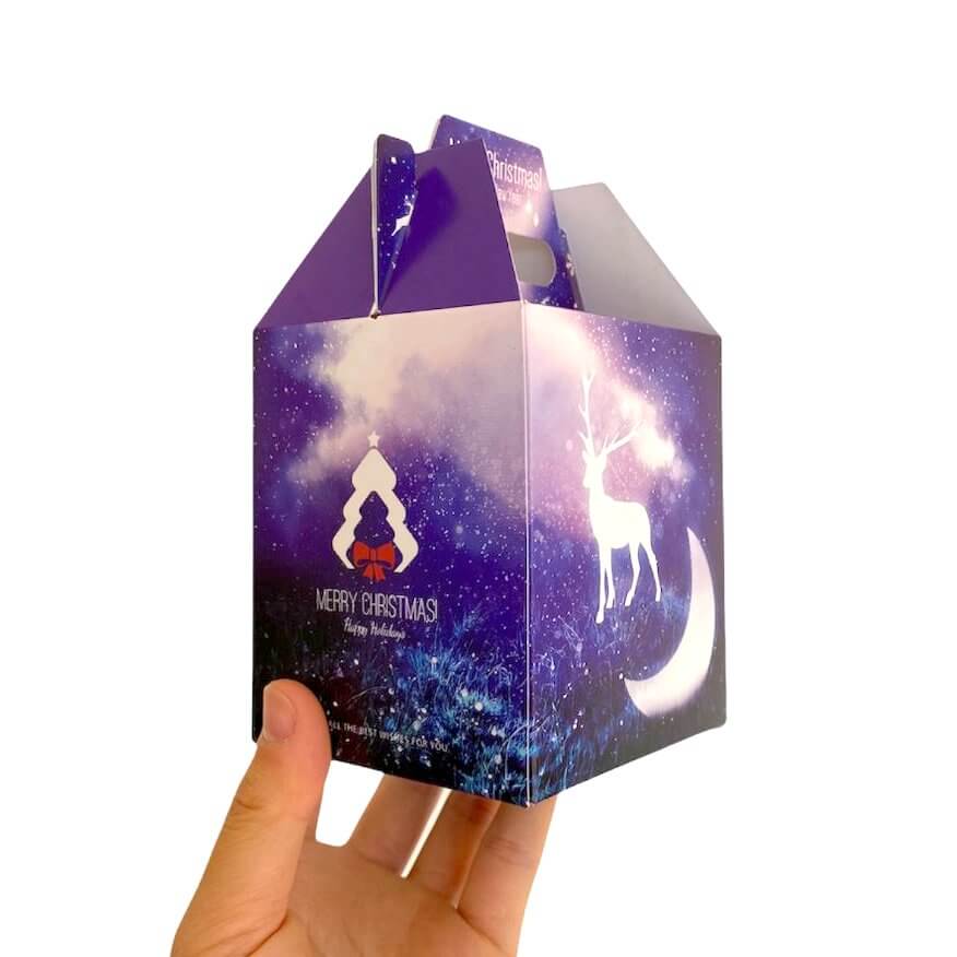 Purple Merry Christmas Reindeer & Moon Gift Box 5 Pack