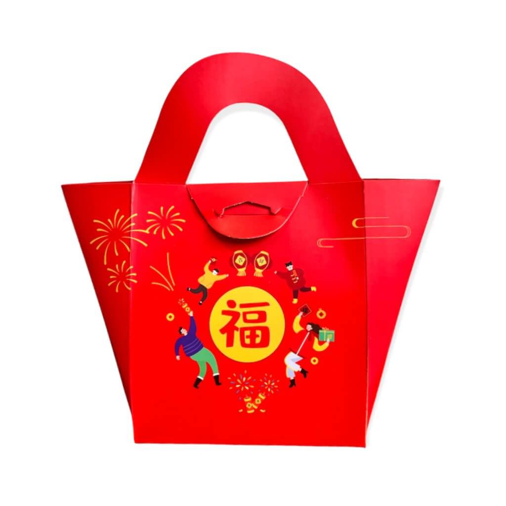 Happy Chinese New Year Paper Bag With Handle 5 Pack - Happiness