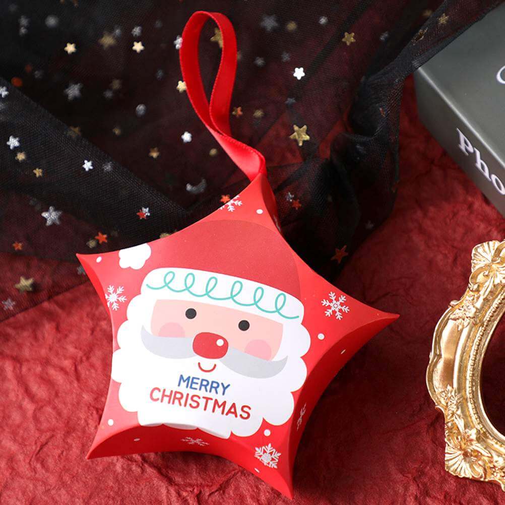 Merry Christmas Treat Box 5 Pack - Christmas Gift Packaging and Holiday Present Wrapping Ideas