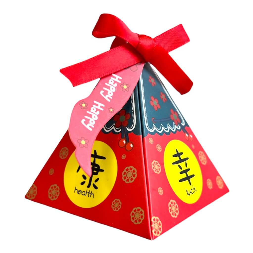Happy Chinese New Year Pyramid Candy Paper Box 5 Pack - Best Wishes
