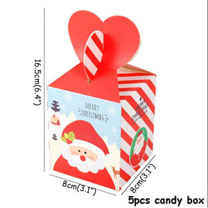 White & Red  Santa Treat Box 5 Pack - Christmas Gift Packing/ Cookie Wrapping Ideas