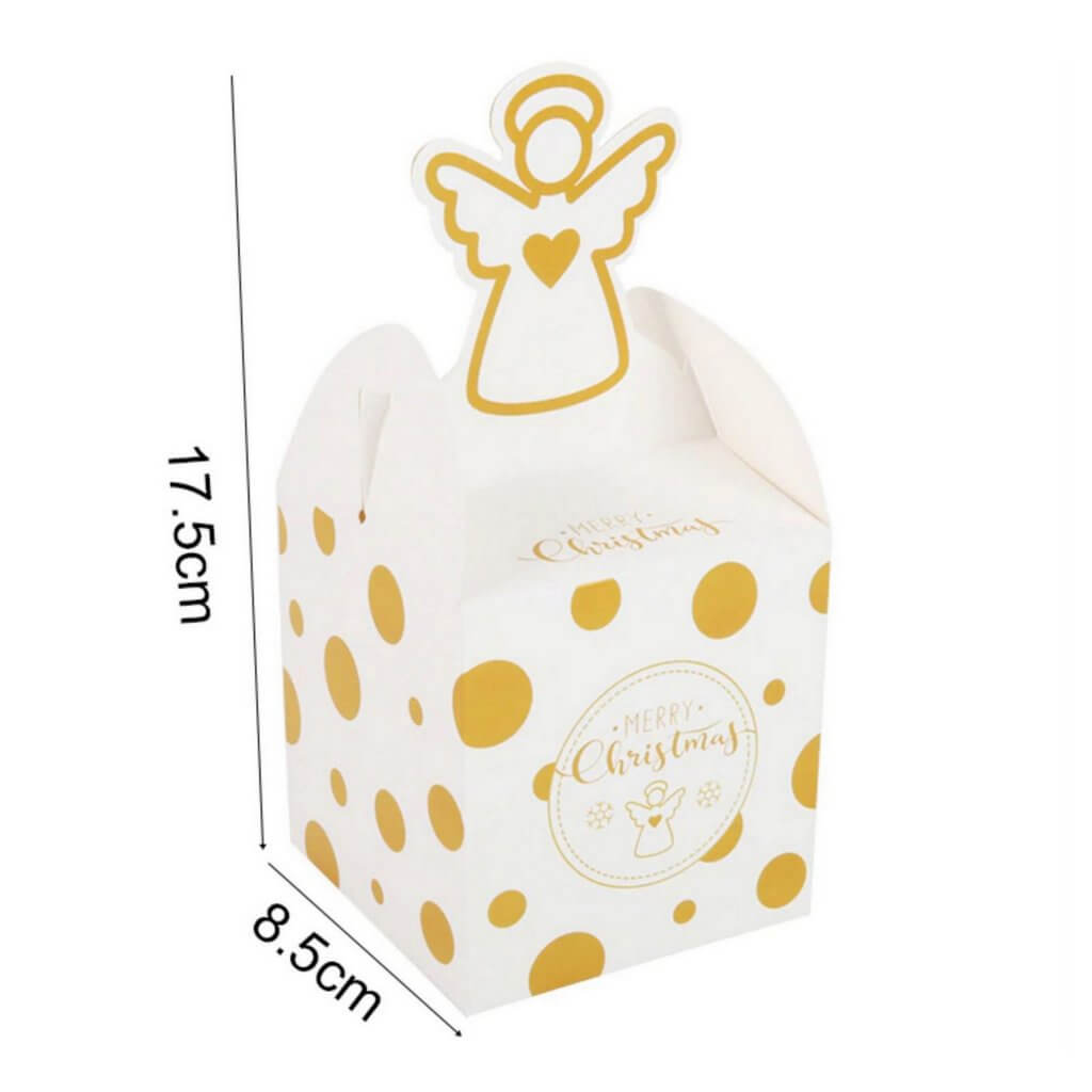 Polka Dot Christmas Angel Cupcake Boxes 5pk