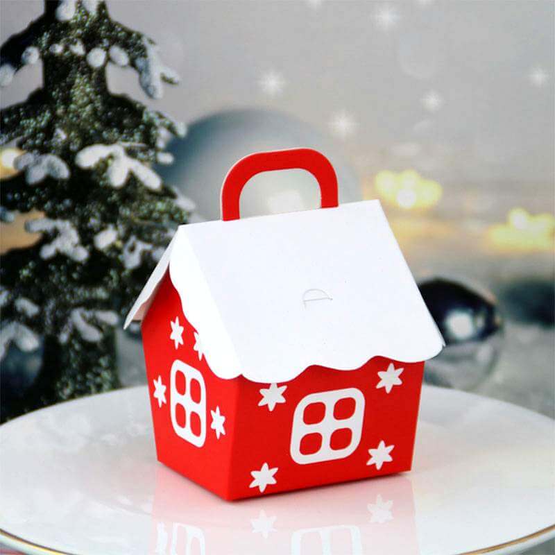 Red & White Christmas Candy House Box 5 Pack