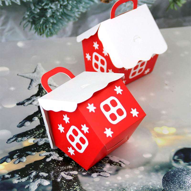 Red & White Christmas Candy House Box 5 Pack