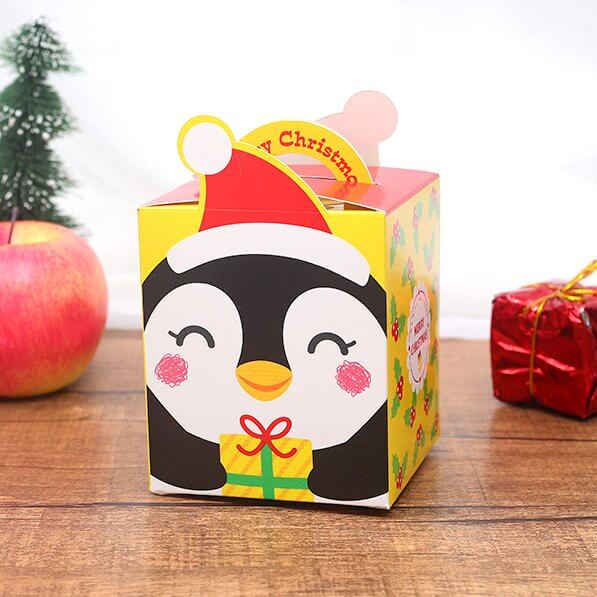 Yellow Merry Christmas Penguin Goodie Gift Box 5 Pack