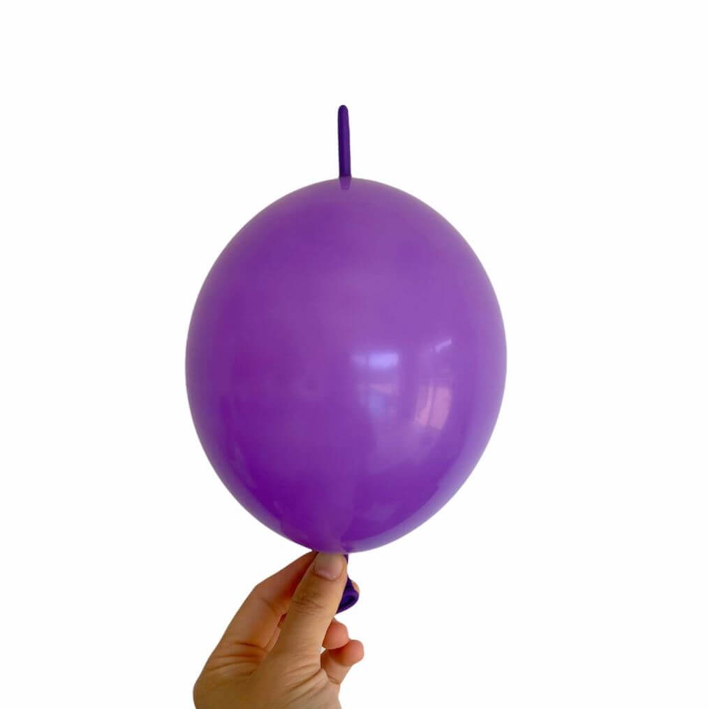 6 inch Latex Linking Tail Balloon 10 Pack - purple