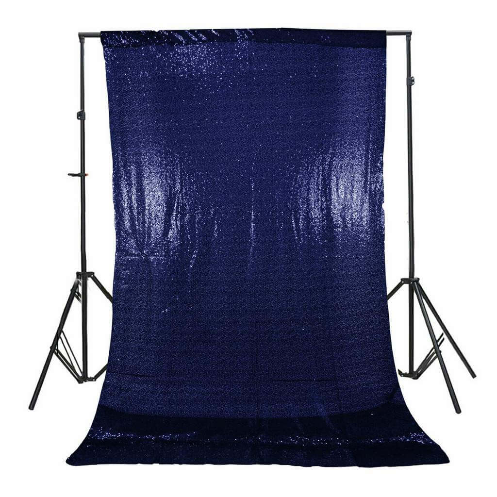 Midnight Blue Shimmer Sequin Wall Backdrop Curtain - 60cm x 240cm - SBD04