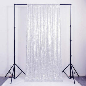 Silver Shimmer Sequin Wall Backdrop Curtain - 60cm x 240cm