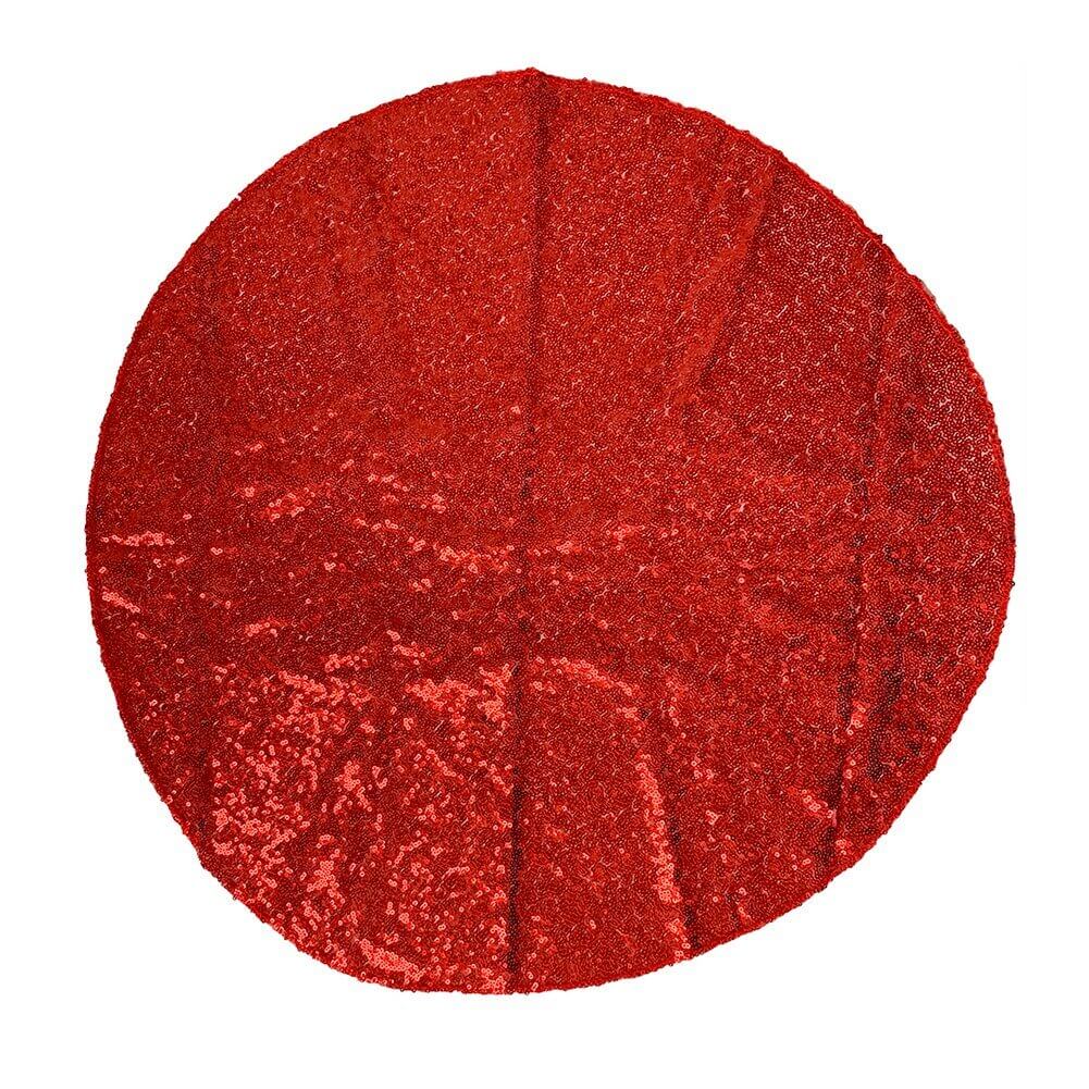 Round Sparkling Red Sequin Tablecloth Cover - 60cm, 80cm, 100cm, 120cm