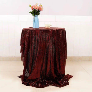 Round Sparkling Burgundy Red Sequin Tablecloth Cover - 60cm, 80cm, 100cm, 120cm