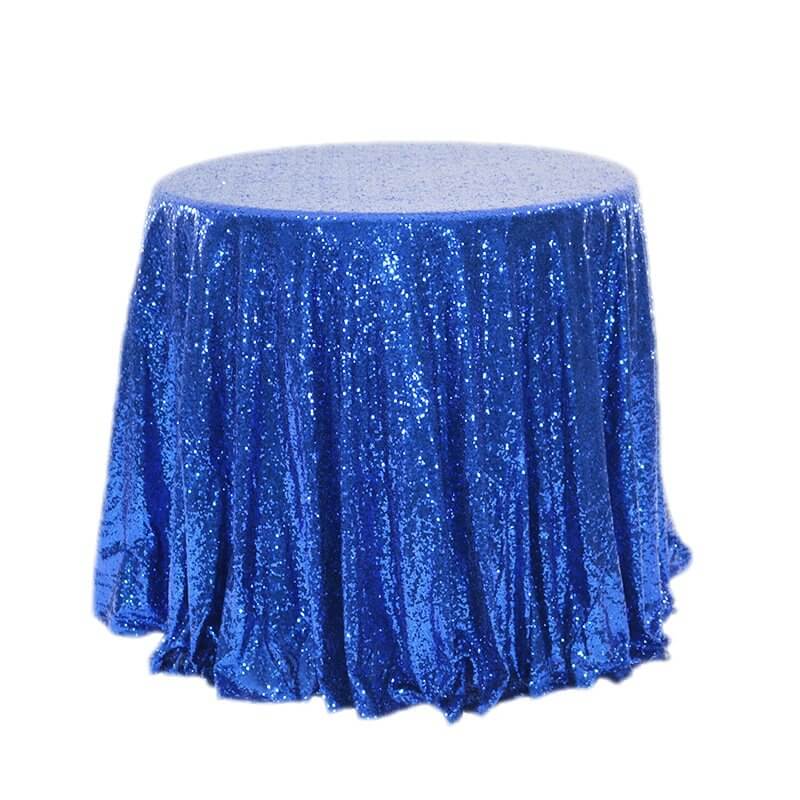 Round Sparkling Dark Blue Sequin Tablecloth Cover - 60cm, 80cm, 100cm, 120cm