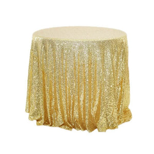 Round Sparkling Gold Sequin Tablecloth Cover - 60cm, 80cm, 100cm, 120cm