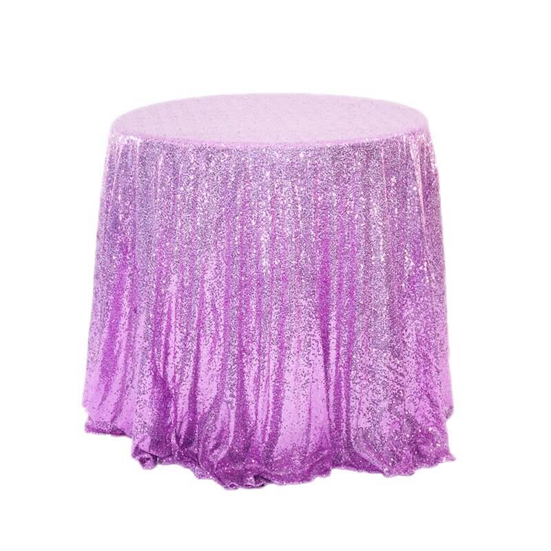 Round Sparkling Lavender Sequin Tablecloth Cover - 60cm, 80cm, 100cm, 120cm