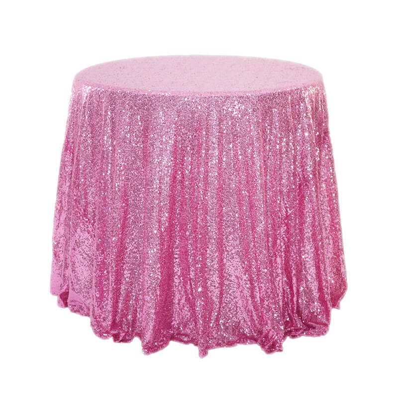 Round Sparkling Pink Sequin Tablecloth Cover - 60cm, 80cm, 100cm, 120cm