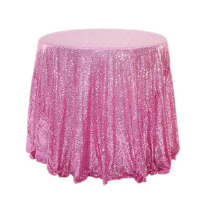 Round Sparkling Pink Sequin Tablecloth Cover - 60cm, 80cm, 100cm, 120cm