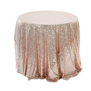 Round Sparkling Rose Gold Sequin Tablecloth Cover - 60cm, 80cm, 100cm, 120cm