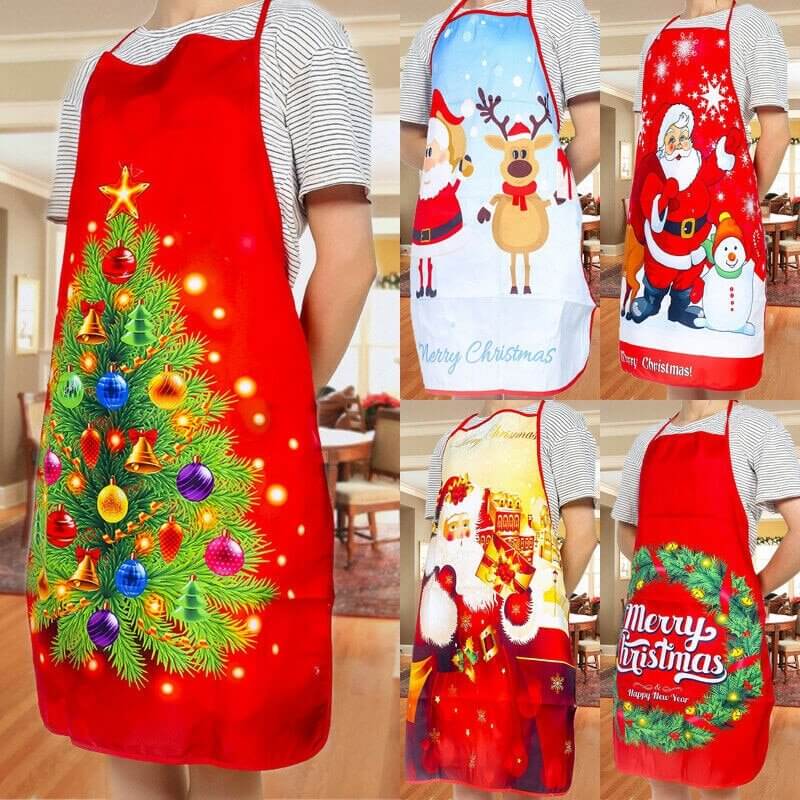 Fun Red Christmas Apron for Adults - 60cm x 80cm