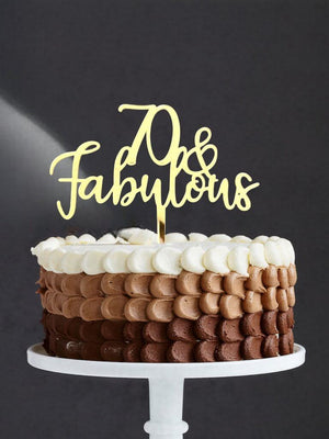 Acrylic Gold Mirror 70 & Fabulous Cake Topper