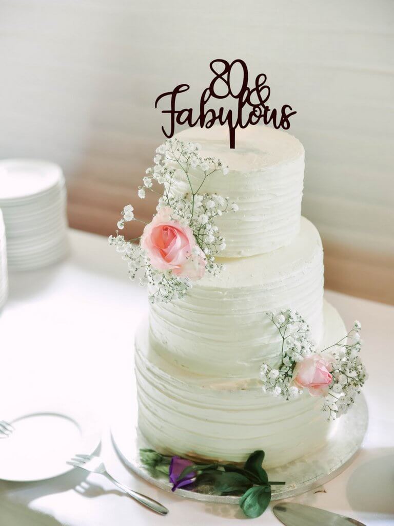 Acrylic Black 80 & Fabulous Cake Topper