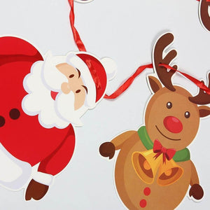 Online Party Supplies Reversible Christmas Santa and Reindeer Paper Banner Bunting - Christmas Party Decorations