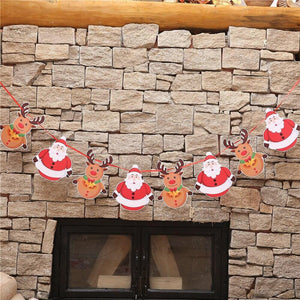 Online Party Supplies Reversible Christmas Santa and Reindeer Paper Banner Bunting - Christmas Party Decorations