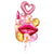 Lipstick, Red Lip, Heart Hook Foil & Pink, Chrome Gold and Confetti Latex Balloon Bouquet - 9 pieces