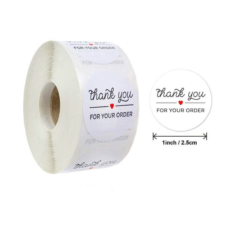 Wrapables Just for You Small Business Thank You Stickers Roll, Sealing Stickers and Labels for Boxes, Envelopes, Bags and Packages (500pcs)