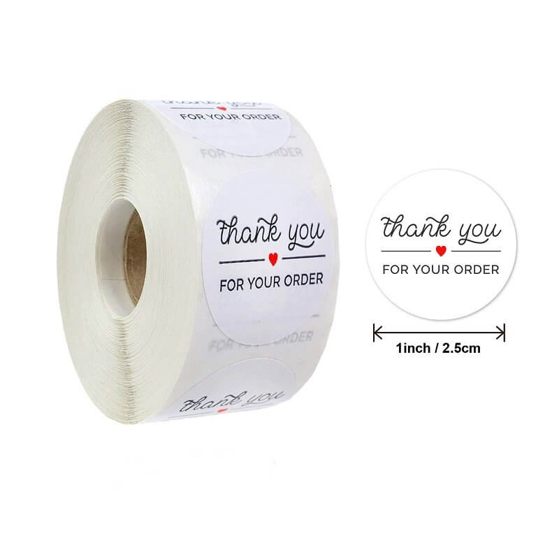 2.5cm Round 'Thank You For Your Order!' Business Sticker 50 Pack - A12