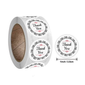 2.5cm Round White Thank You Sticker 50 Pack - A137