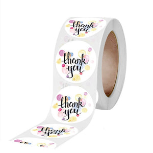 2.5cm Round Colouful Bubble Thank You Sticker 50 Pack - A178