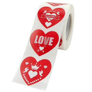 3.5cm Heart Happy Valentine's Day Sticker 50 Pack - A257
