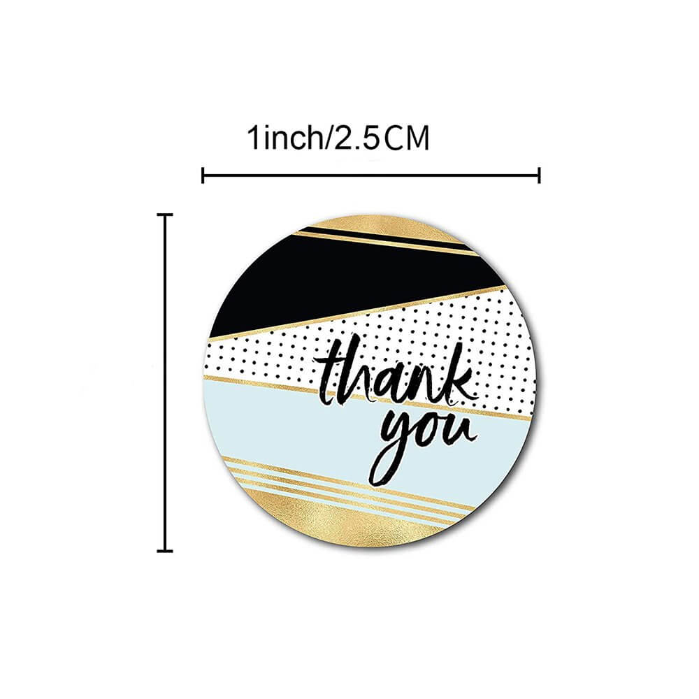 2.5cm Round Modern Abstract Pattern Thank You Sticker 50 Pack - A31