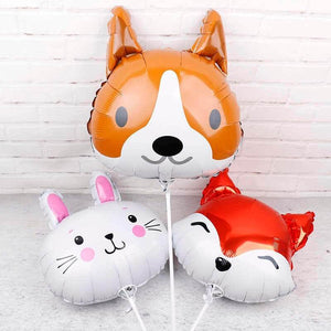 18" Online Party Supplies Orange Puppy Animal Head Shaped Foil Balloon for Animal Theme Party Decorations 