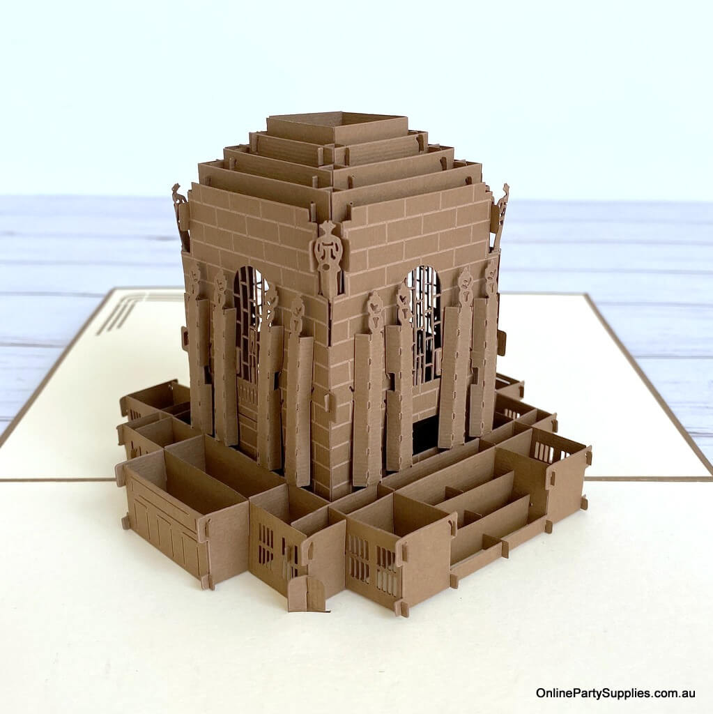 Handmade Anzac Memorial 3D Pop Up Greeting Card - World Famous Building Pop Cards Australia
