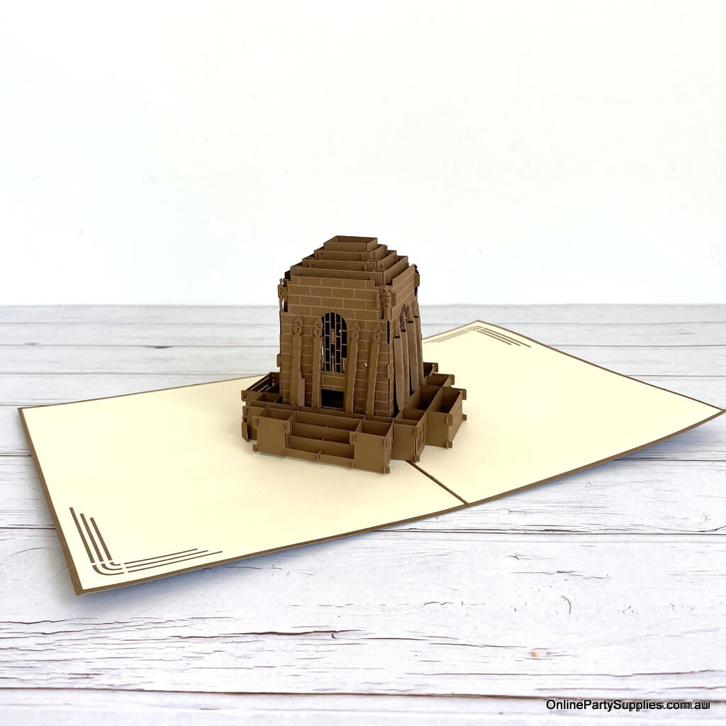 Handmade Anzac Memorial 3D Pop Up Greeting Card - World Famous Building Pop Cards Australia
