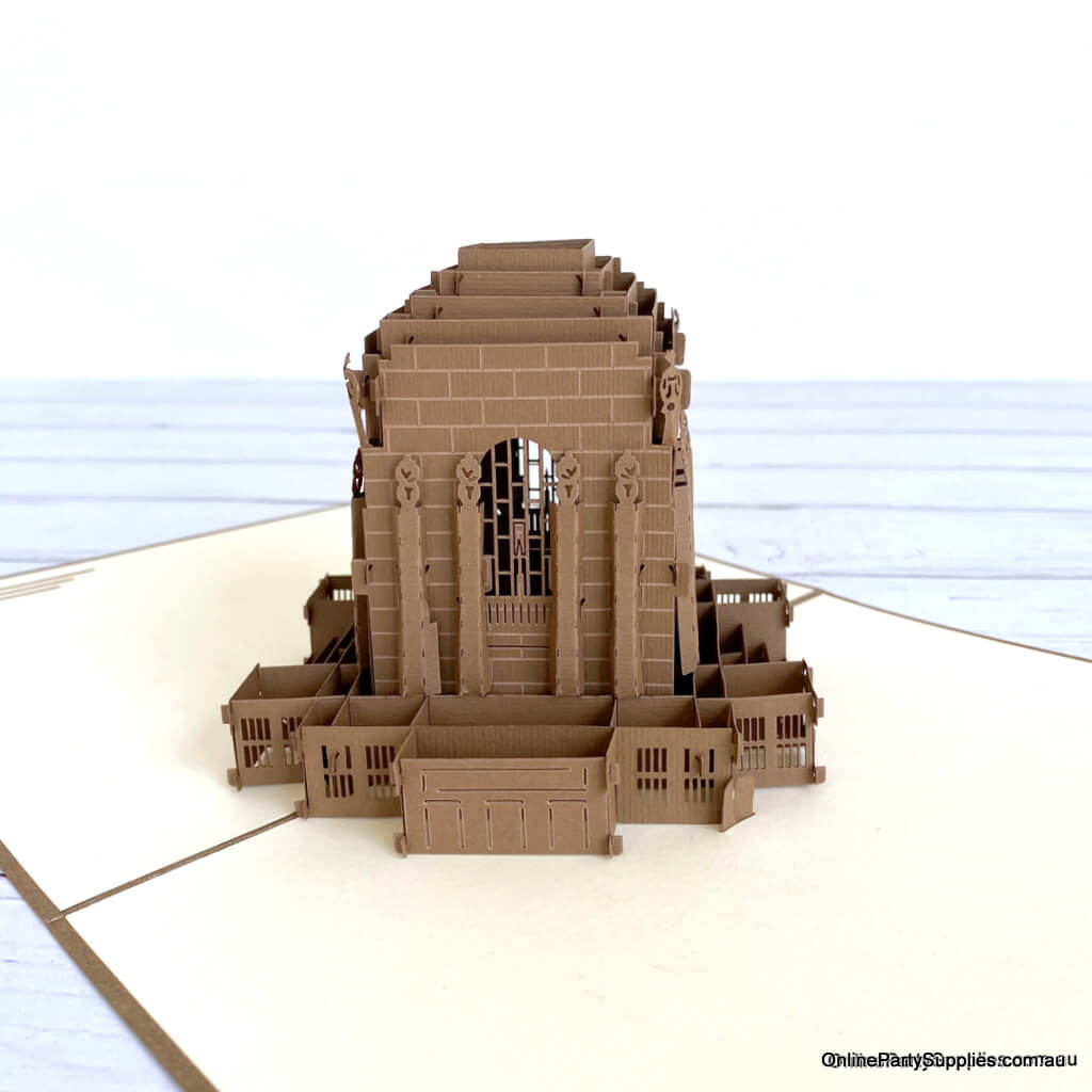 Handmade Anzac Memorial 3D Pop Up Greeting Card - World Famous Building Pop Cards Australia