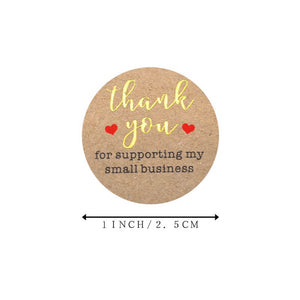 Kraft Thank You For Supporting Our Small Business Stickers 50pk