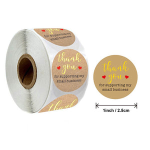 Kraft Thank You For Supporting Our Small Business Stickers 50pk