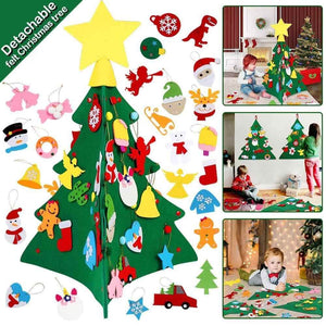 Online Party Supplies 3D Detachable Felt Christmas Tree Kit For Kids Xmas Gifts for Toddlers