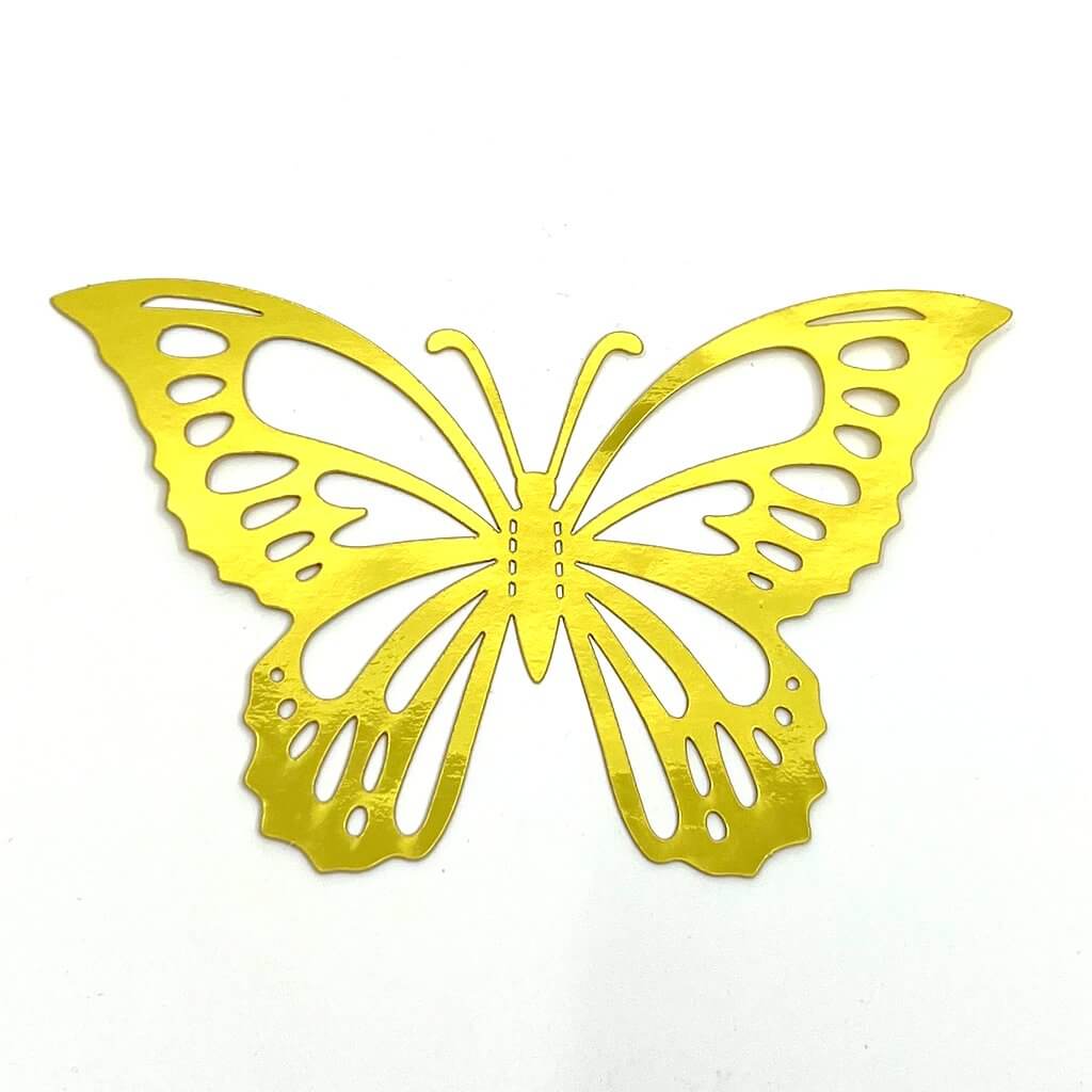 3D Removable Paper Butterfly Wall Sticker 3 Size 12 Pack - Metallic Gold - HB002