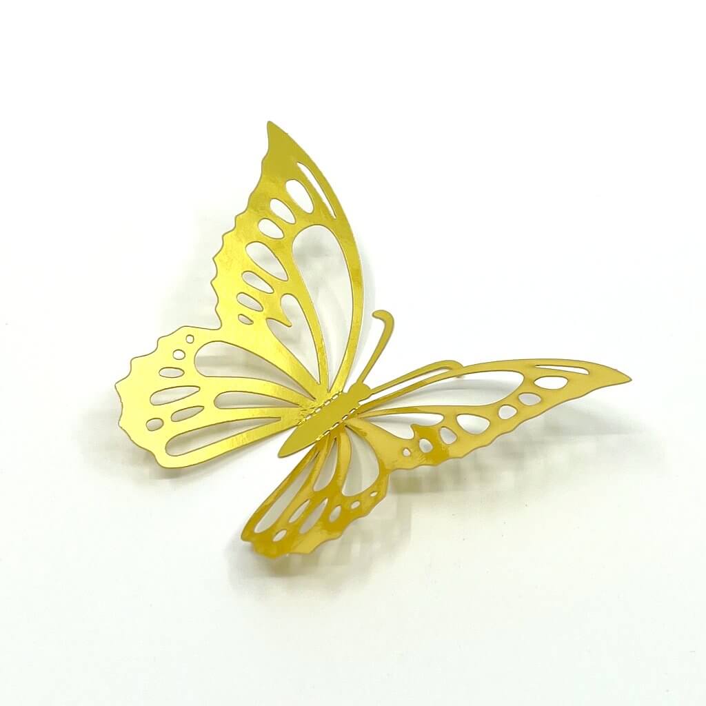 3D Removable Paper Butterfly Wall Sticker 3 Size 12 Pack - Metallic Gold - HB002