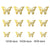 3D Removable Paper Butterfly Wall Sticker 3 Size 12 Pack - Metallic Gold - HB002
