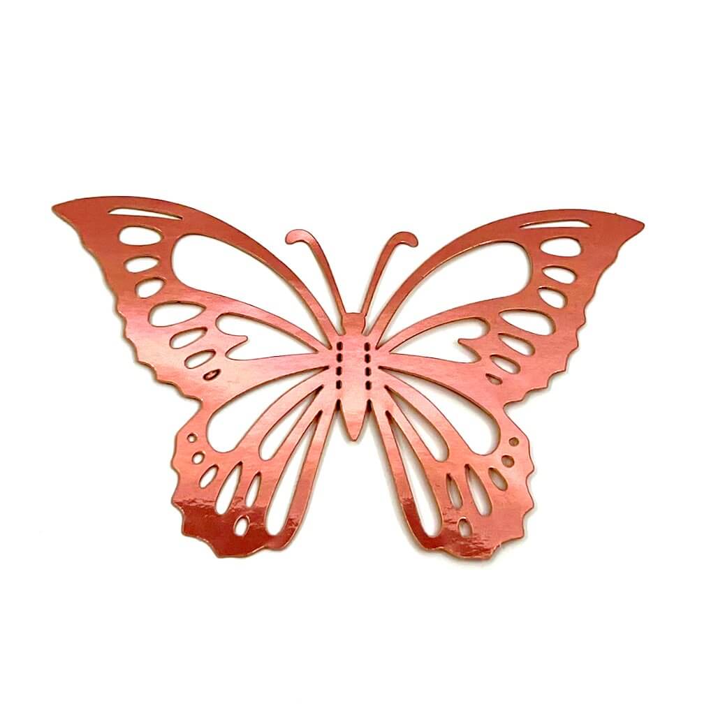 3D Removable Paper Butterfly Wall Sticker 3 Size 12 Pack - Metallic Rose Gold - HB002-RG