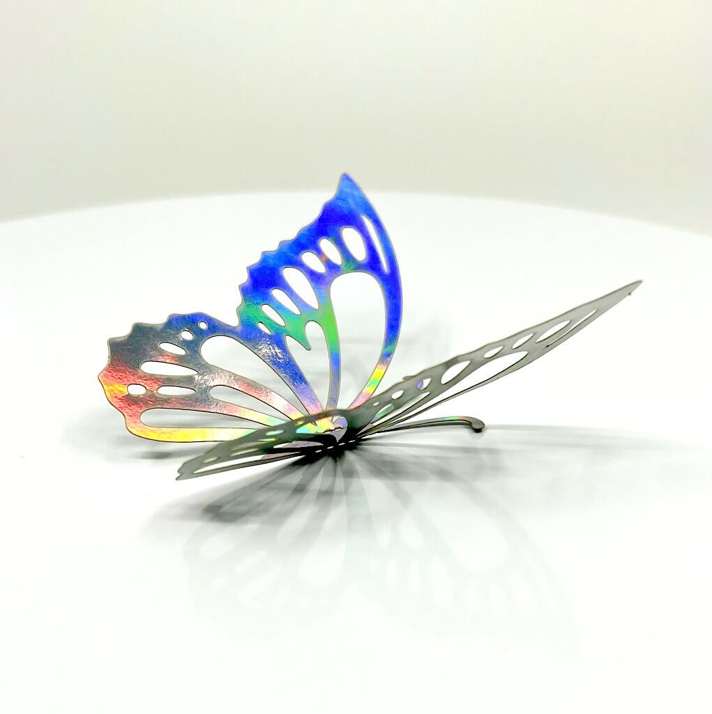 3D Removable Paper Butterfly Wall Sticker 3 Size 12 Pack - Metallic Silver - HB002-S